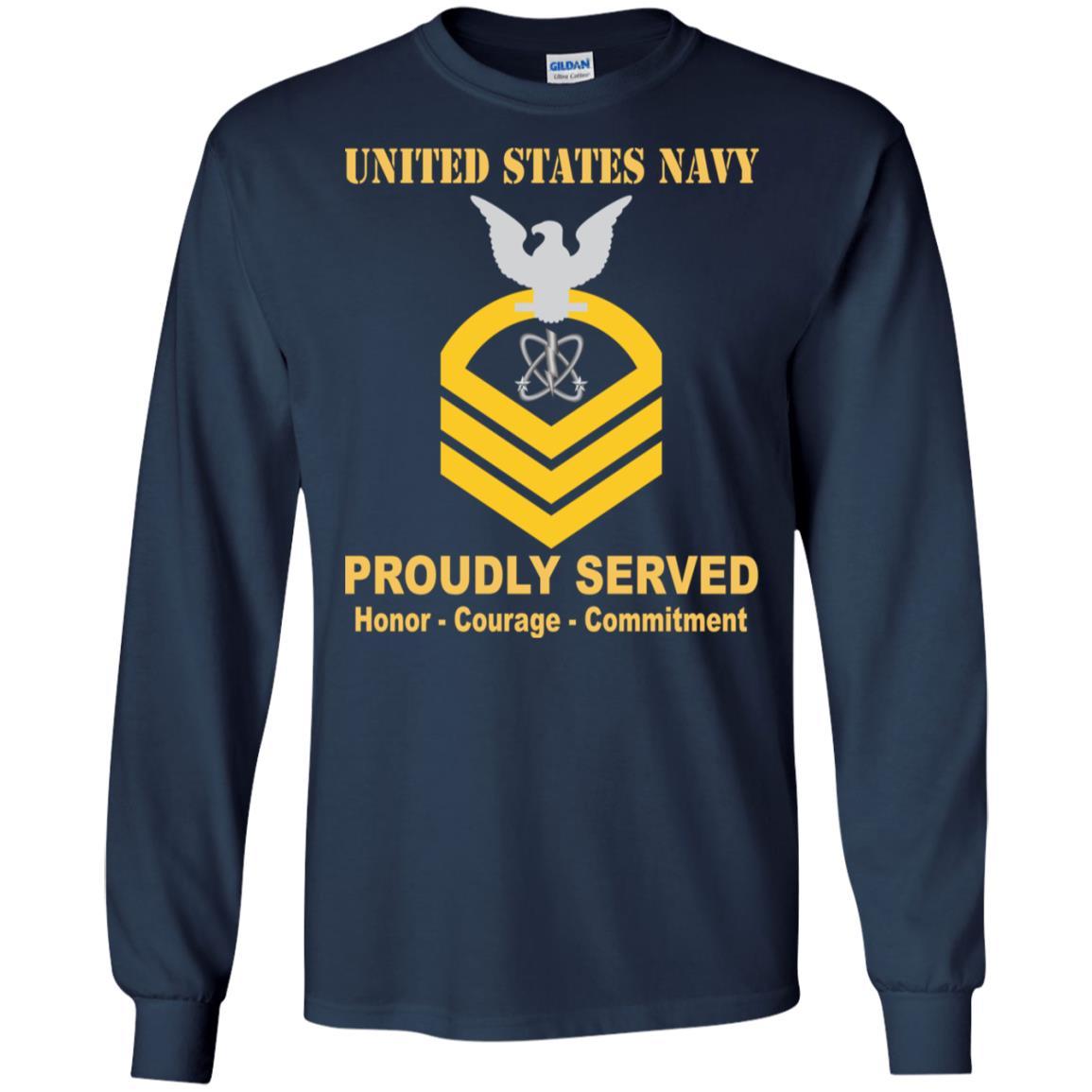 Navy Electronics Warfare Technician Navy EW E-7 Rating Badges Proudly Served T-Shirt For Men On Front-TShirt-Navy-Veterans Nation