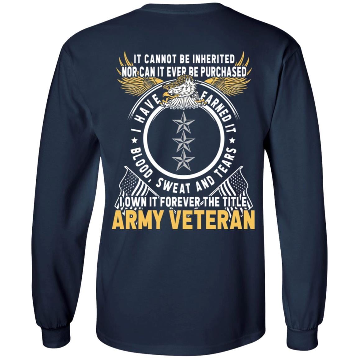US Army O-9 Lieutenant General O9 LTG General Officer Ranks T-Shirt For Men On Back-TShirt-Army-Veterans Nation