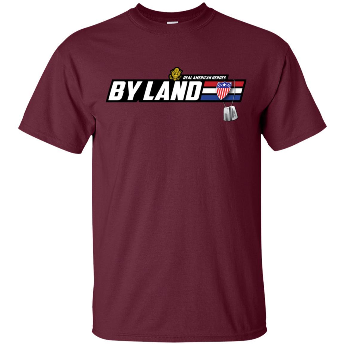 US Army T-Shirt "Adjutant General Real American Heroes By Land" On Front-TShirt-Army-Veterans Nation