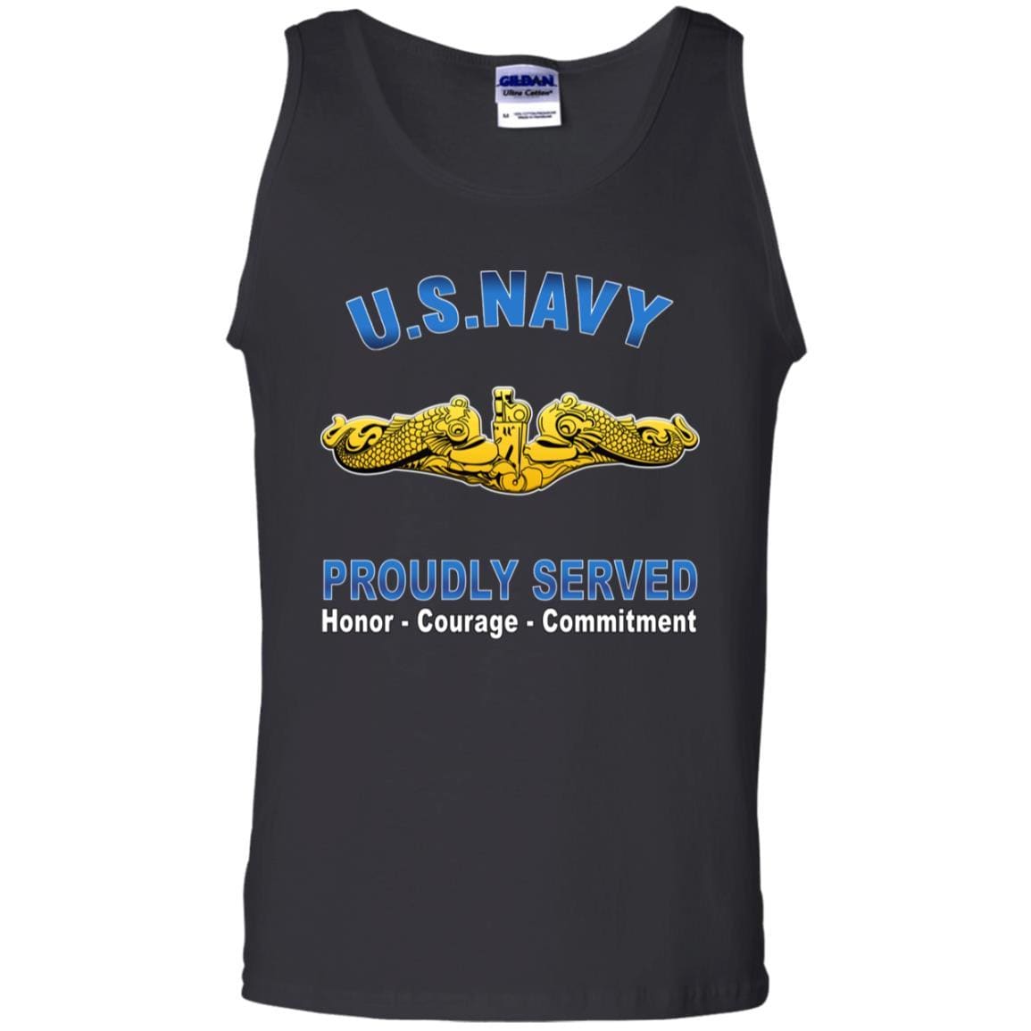 US Navy Submarine Officer Proudly Served T-Shirt On Front-Apparel-Veterans Nation