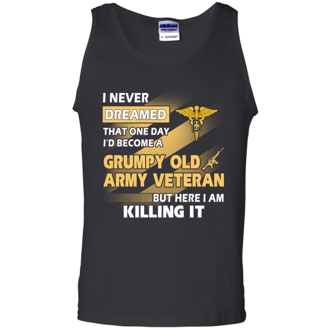 US Army T-Shirt "Dental Corps Grumpy Old Veteran" On Front-TShirt-Army-Veterans Nation