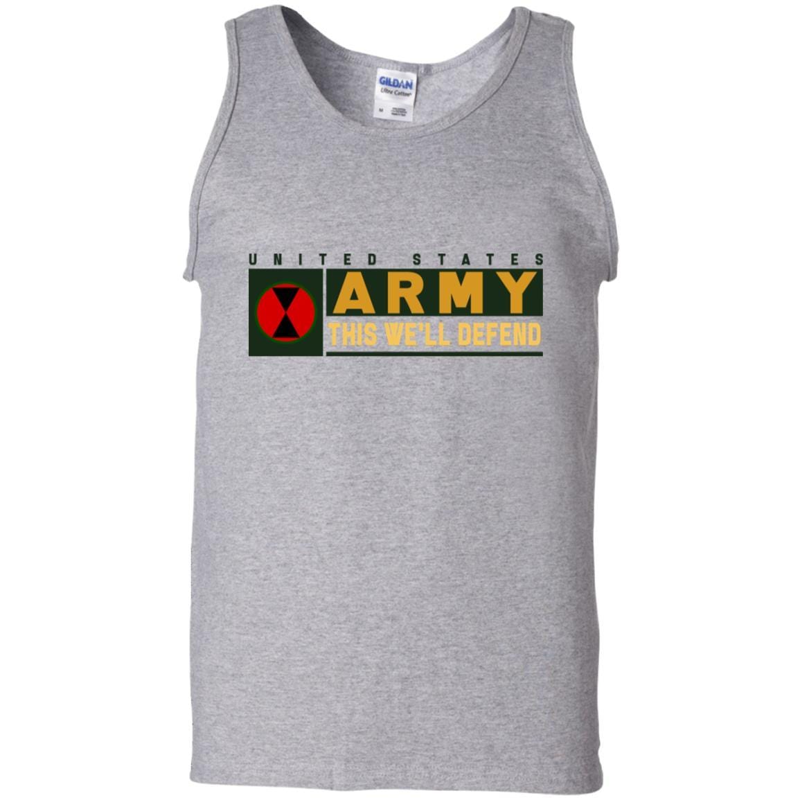 US Army 7th Infantry Division- This We'll Defend T-Shirt On Front For Men-TShirt-Army-Veterans Nation