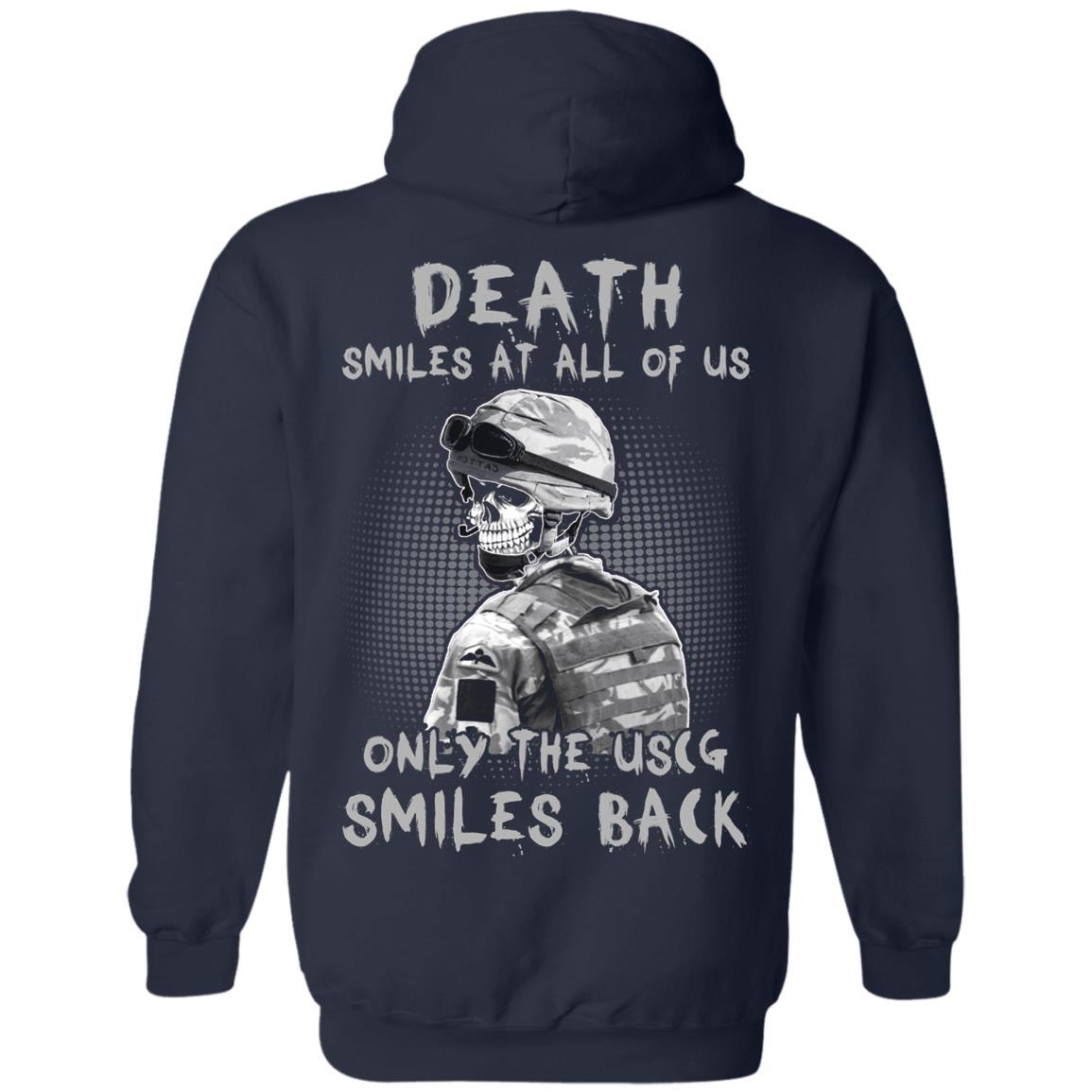 Death Smiles At All Of Us - Only The US Coast Guard Smiles Back Men T Shirt On Back-TShirt-USCG-Veterans Nation