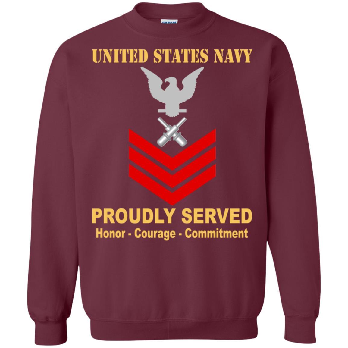U.S Navy Gunner's mate Navy GM E-6 Rating Badges Proudly Served T-Shirt For Men On Front-TShirt-Navy-Veterans Nation