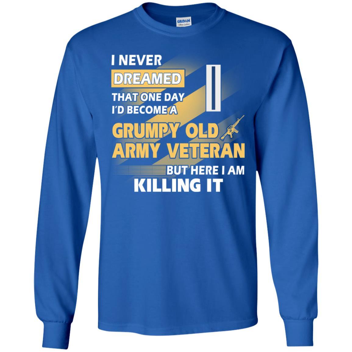 US Army T-Shirt "Grumpy Old Veteran" W-5 Chief Warrant Officer 5(CW5) On Front-TShirt-Army-Veterans Nation