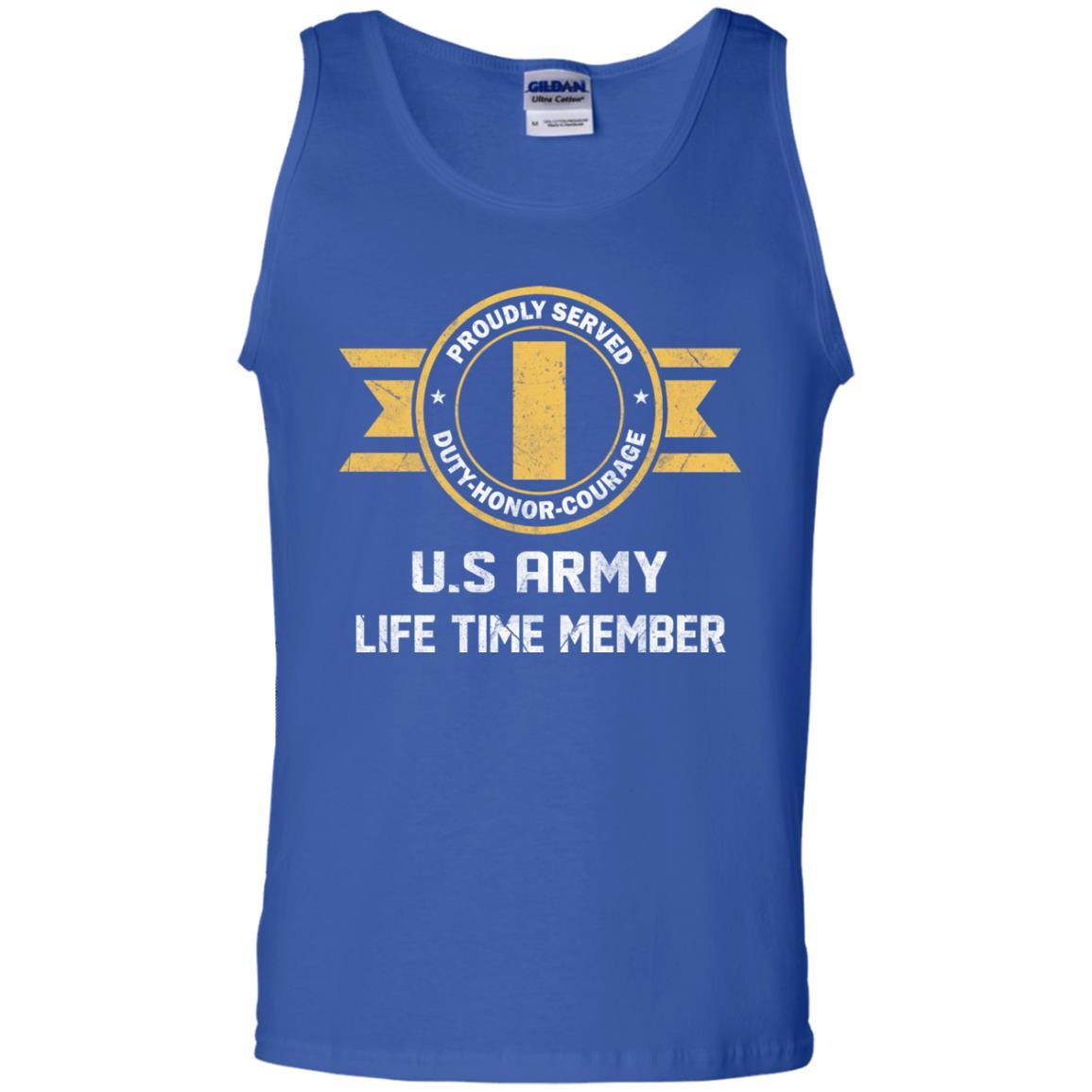 Life Time Member - US Army O-1 Second Lieutenant O1 2LT Commissioned Officer Ranks Men T Shirt On Front-TShirt-Army-Veterans Nation
