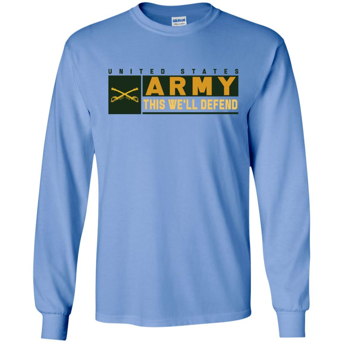 Military T-Shirt "United States Cavalry- This We'll Defend On" Front For Men-TShirt-General-Veterans Nation