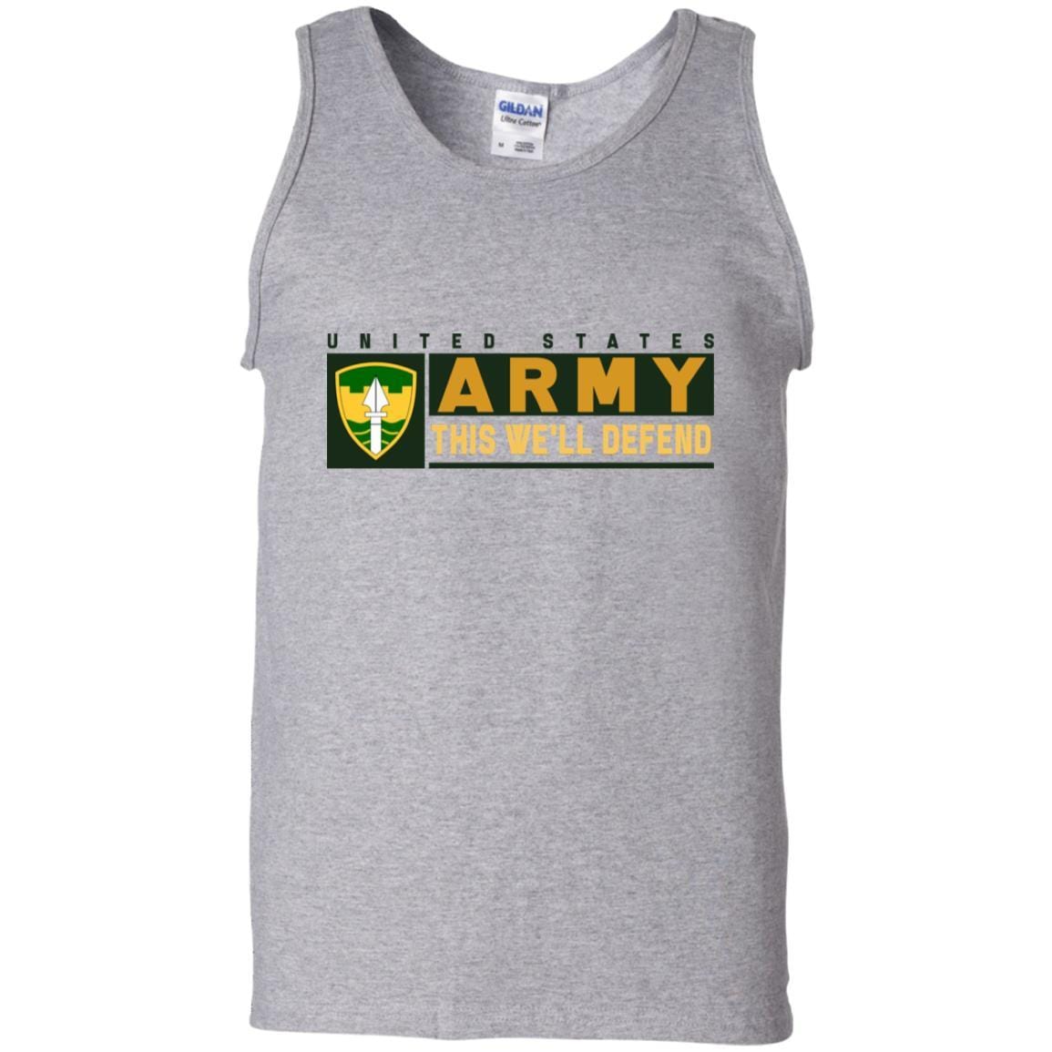 US Army 43 MILITARY POLICE BRIGADE- This We'll Defend T-Shirt On Front For Men-TShirt-Army-Veterans Nation