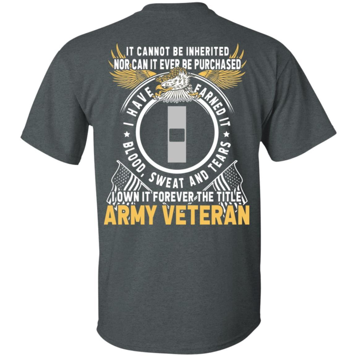 US Army W-1 Warrant Officer 1 W1 WO1 Warrant Officer Ranks T-Shirt For Men On Back-TShirt-Army-Veterans Nation
