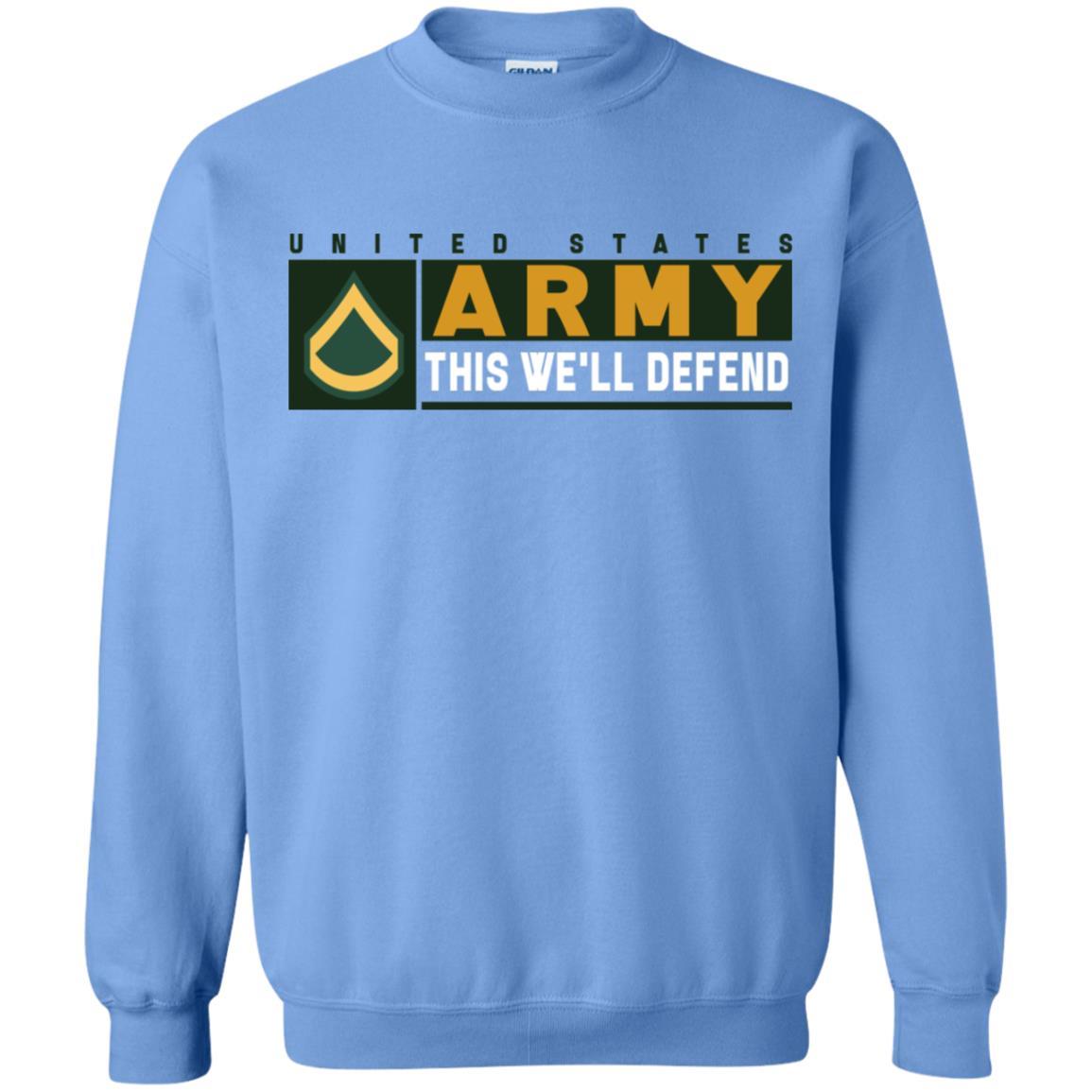 US Army E-3 Private First Class This We Will Defend Long Sleeve - Pullover Hoodie-TShirt-Army-Veterans Nation