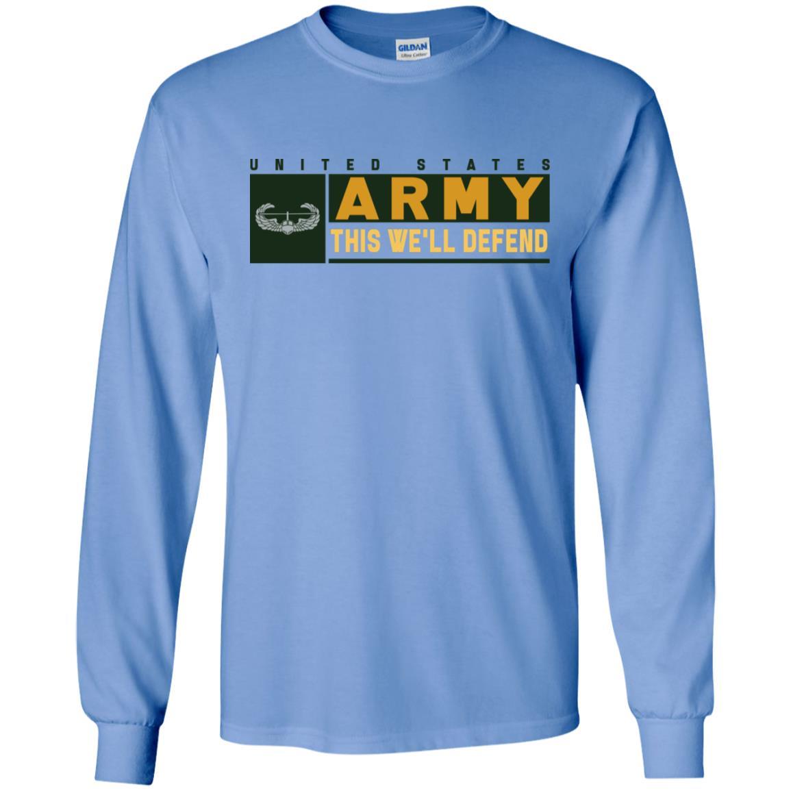 US Army Air Assault Wings Badge- This We'll Defend T-Shirt On Front For Men-TShirt-Army-Veterans Nation
