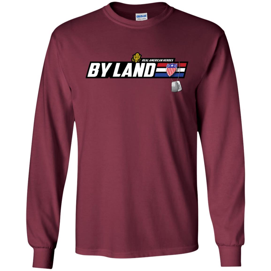 US Army T-Shirt "Adjutant General Real American Heroes By Land" On Front-TShirt-Army-Veterans Nation