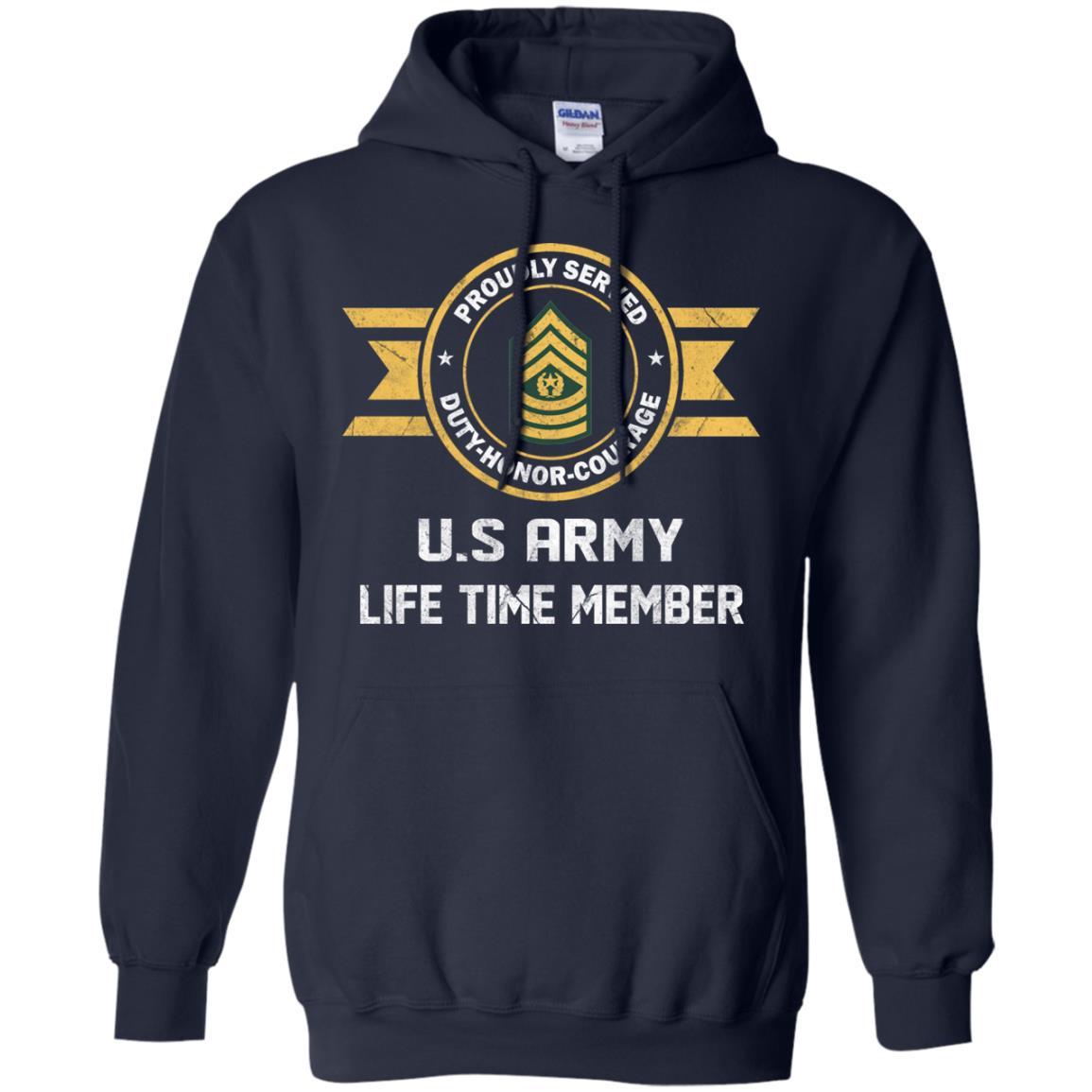 Life Time Member - US Army E-9 Command Sergeant Major E9 CSM Noncommissioned Officer Ranks Men T Shirt On Front-TShirt-Army-Veterans Nation