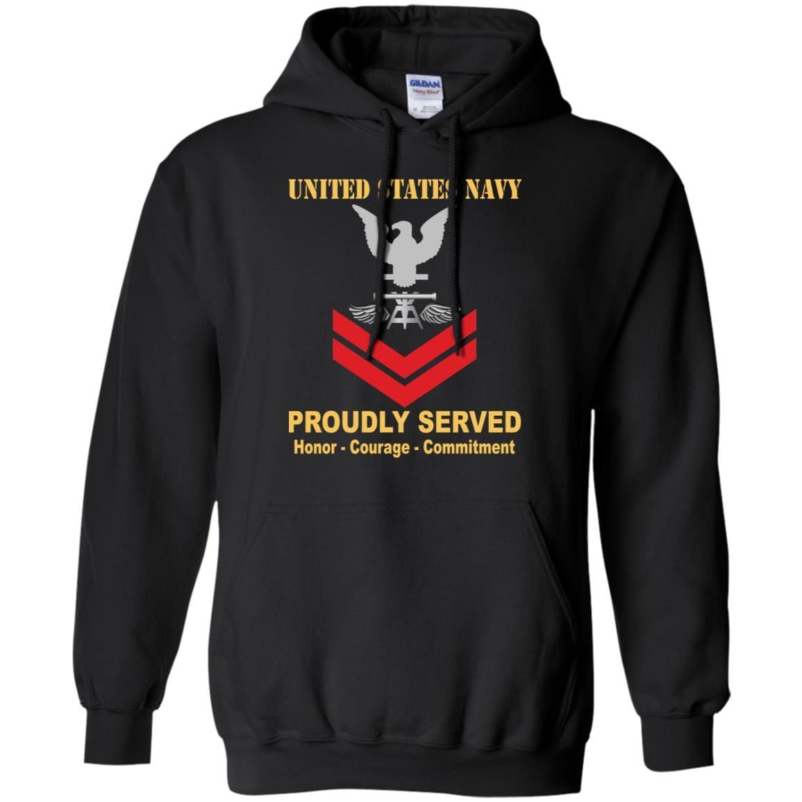 Navy Aviation Fire Control Tech Navy AQ E-5 Rating Badges Proudly Served T-Shirt For Men On Front-TShirt-Navy-Veterans Nation