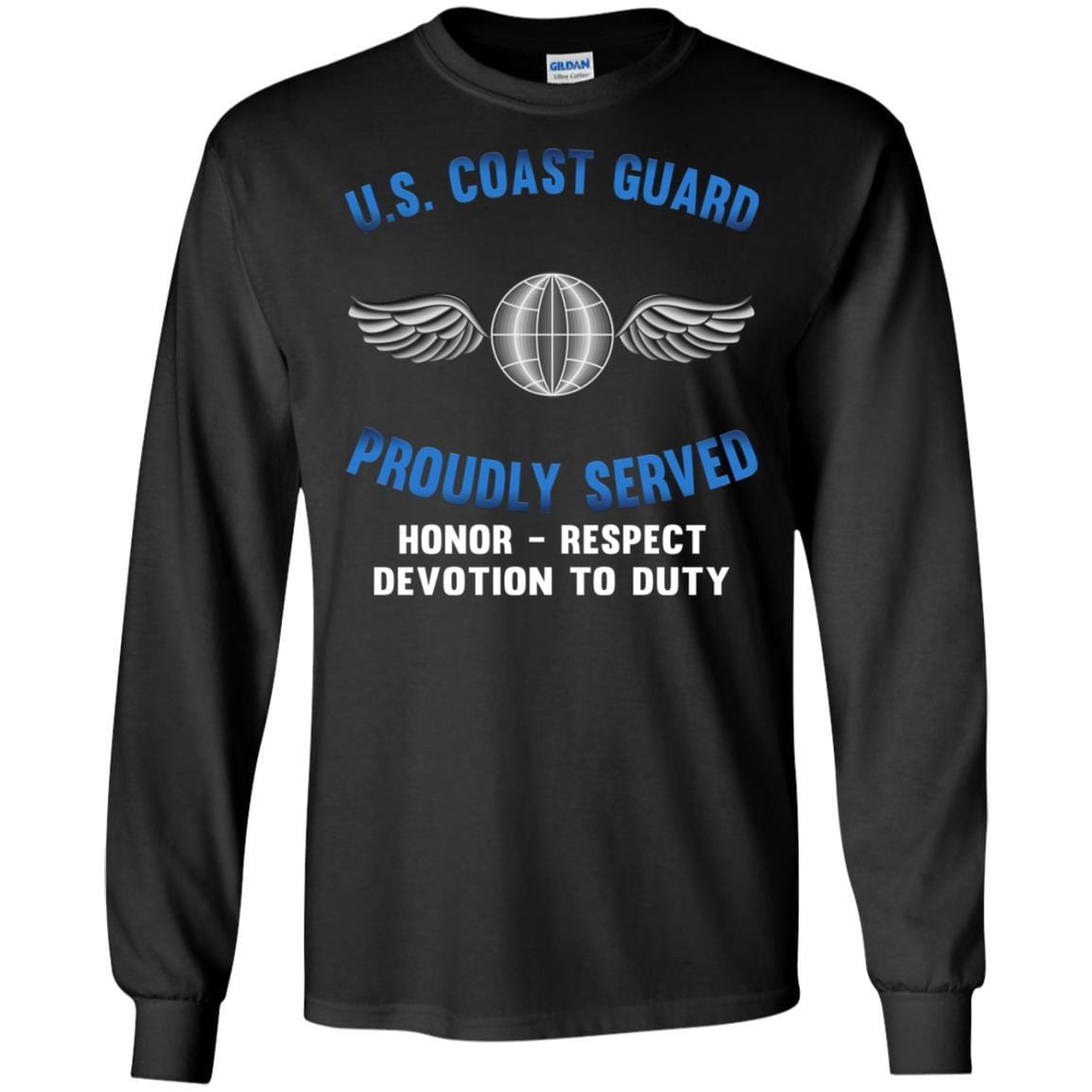 US Coast Guard Aviation Electricians Mate AE Logo Proudly Served T-Shirt For Men On Front-TShirt-USCG-Veterans Nation