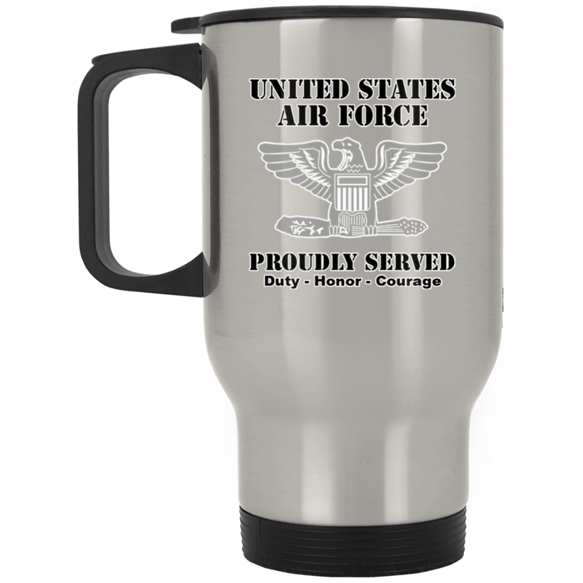 US Air Force O-6 Colonel Col O6 Field Officer Ranks White Coffee Mug - Stainless Travel Mug-Mug-USAF-Ranks-Veterans Nation