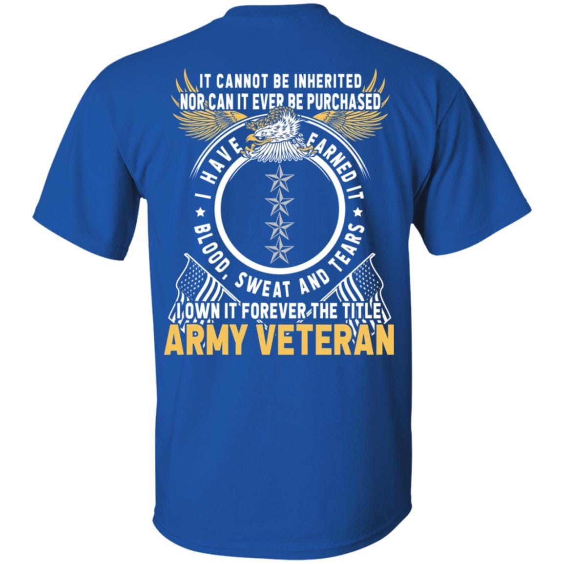 US Army O-10 General O10 GEN General Officer Ranks T-Shirt For Men On Back-TShirt-Army-Veterans Nation