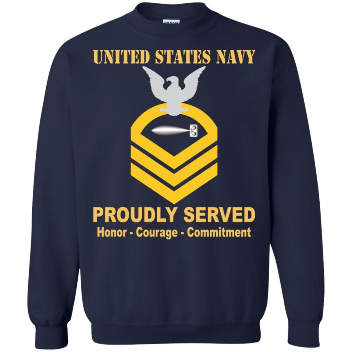 U.S Navy Torpedoman's mate Navy TM E-7 Rating Badges Proudly Served T-Shirt For Men On Front-TShirt-Navy-Veterans Nation