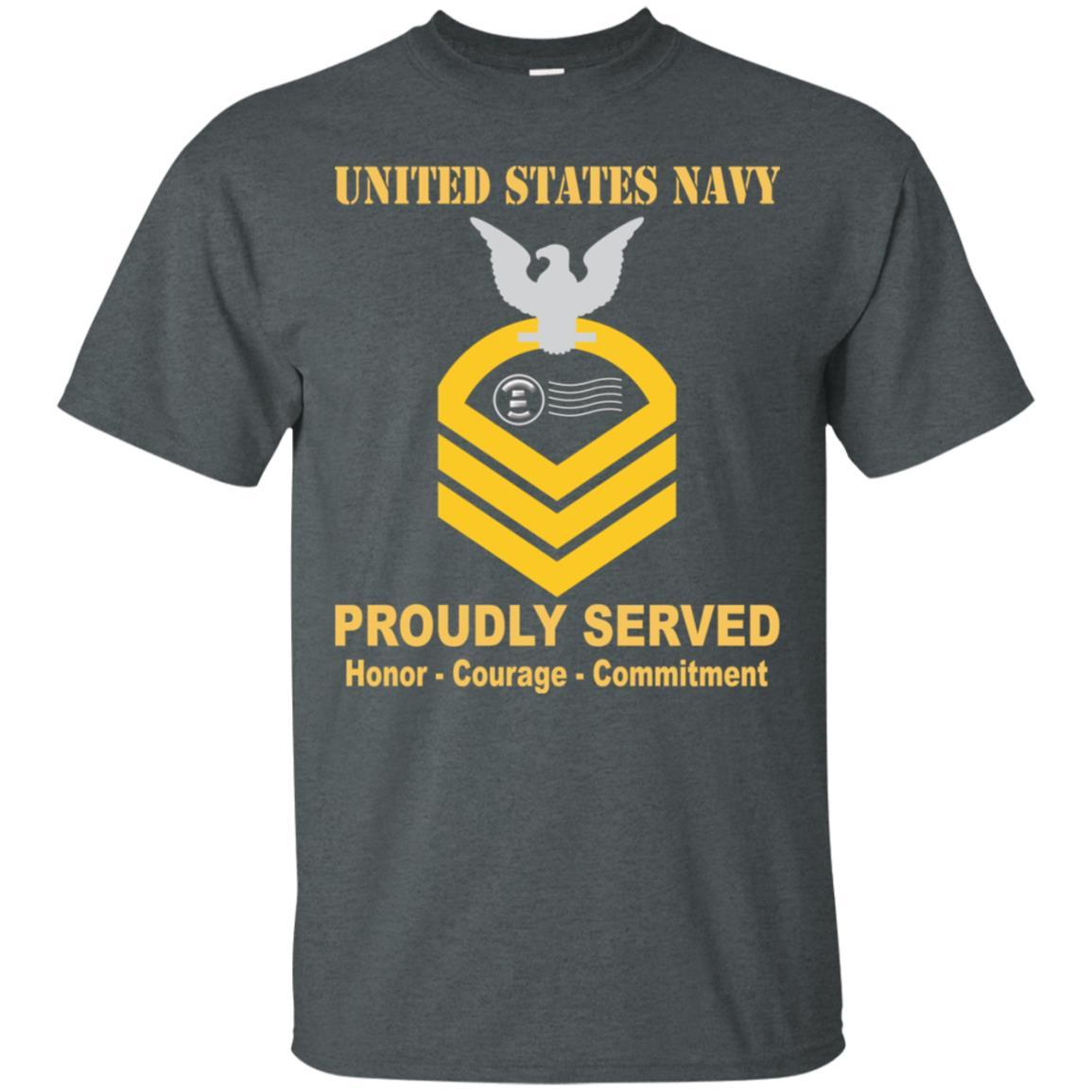 Navy Postal Clerk Navy PC E-7 Rating Badges Proudly Served T-Shirt For Men On Front-TShirt-Navy-Veterans Nation