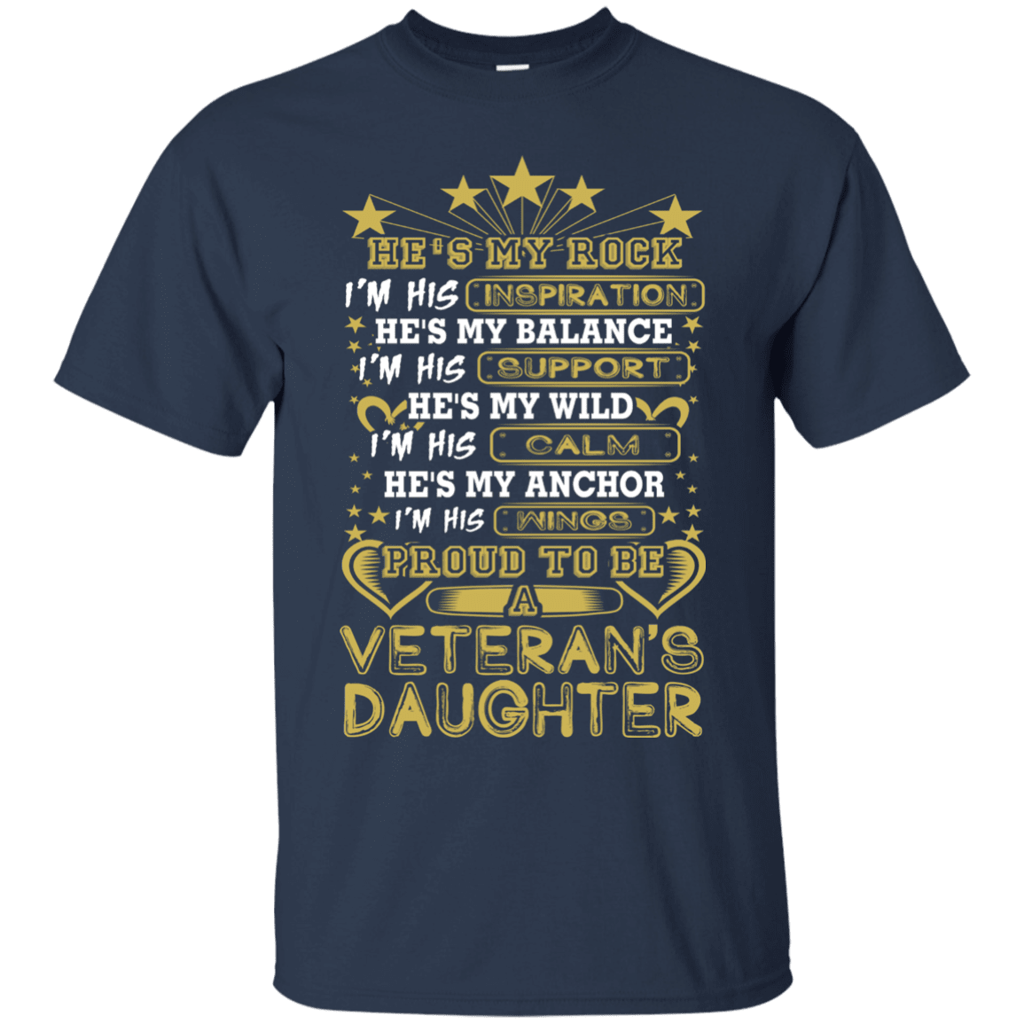 Military T-Shirt "PROUD TO BE A VETERAN'S DAUGHTER"-TShirt-General-Veterans Nation