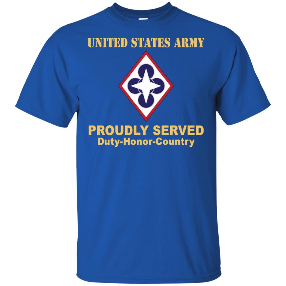 US ARMY CSIB COMBINED ARMS SUPPORT COMMAND- Proudly Served T-Shirt On Front For Men-TShirt-Army-Veterans Nation