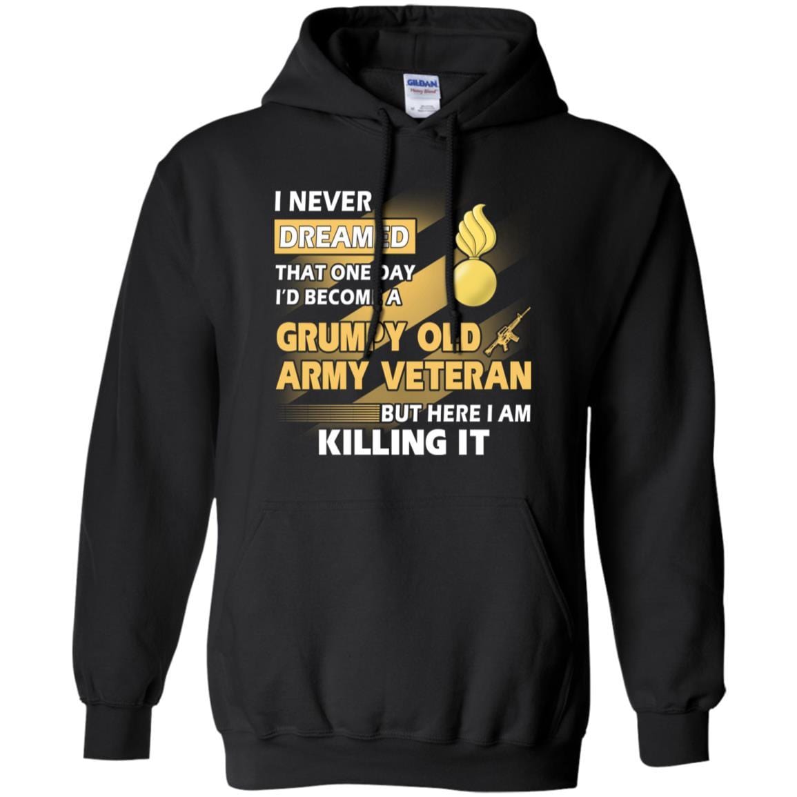 US Army T-Shirt "Ordnance Corps Grumpy Old Veteran" On Front-TShirt-Army-Veterans Nation