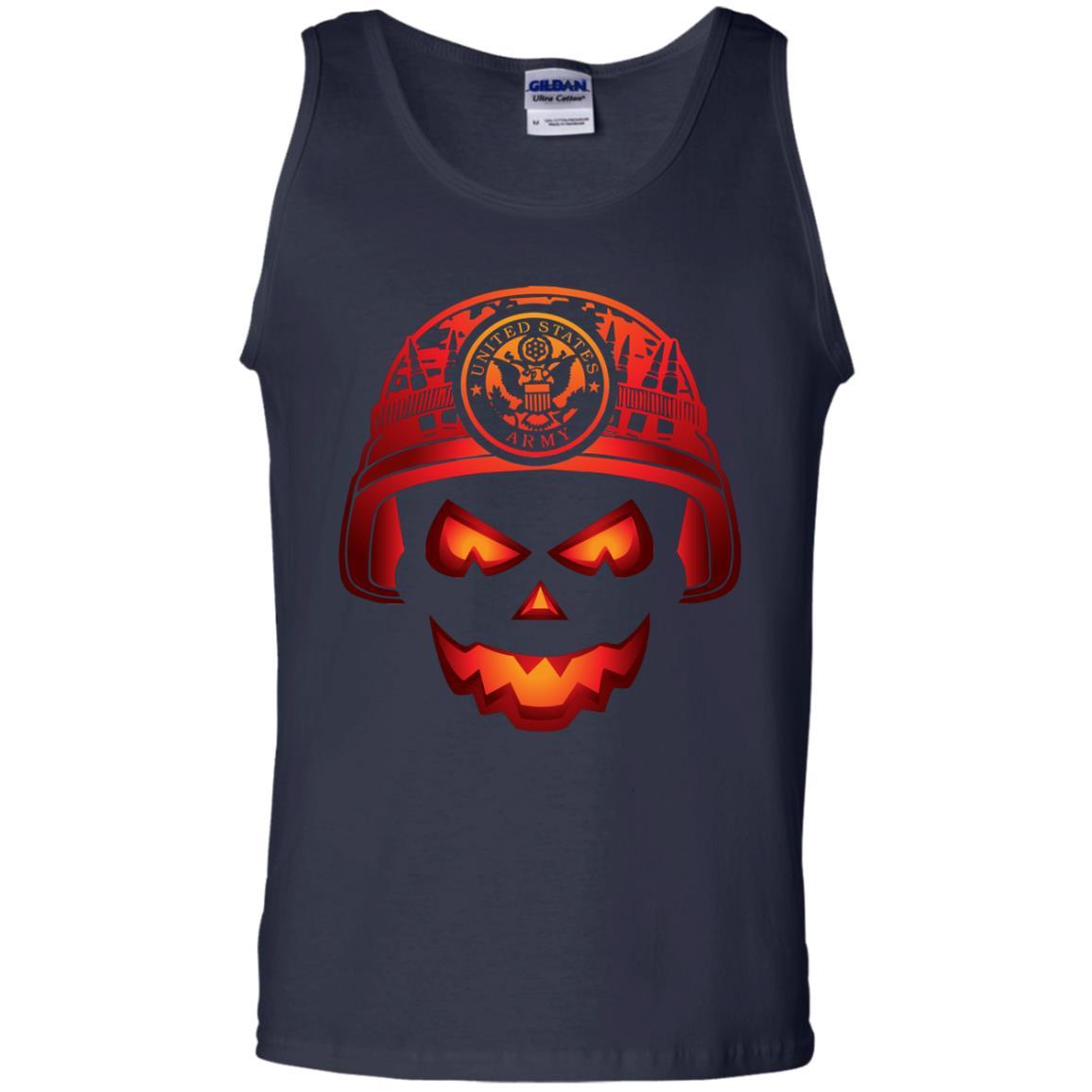 US Army Halloween Skull Men T Shirt On Front-TShirt-Army-Veterans Nation