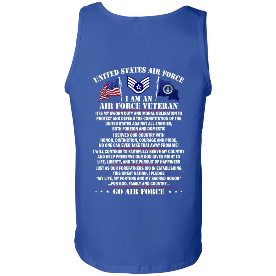 US Air Force E-5 Staff Sergeant SSgt E5 Noncommissioned Officer Ranks AF Rank - Go Air Force T-Shirt On Back-TShirt-USAF-Veterans Nation