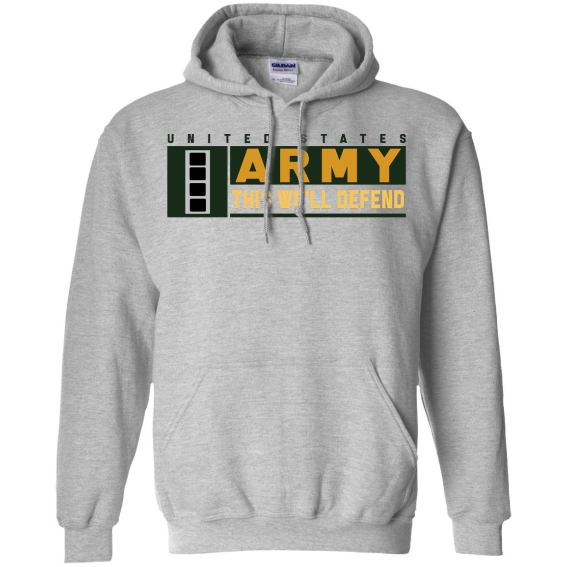 US Army W-4 This We Will Defend T-Shirt On Front For Men-TShirt-Army-Veterans Nation