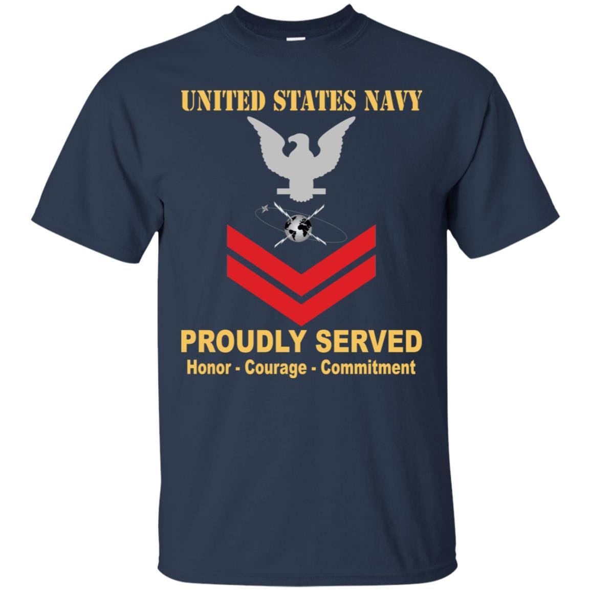 Navy Mass Communications Specialist Navy MC E-5 Rating Badges Proudly Served T-Shirt For Men On Front-TShirt-Navy-Veterans Nation