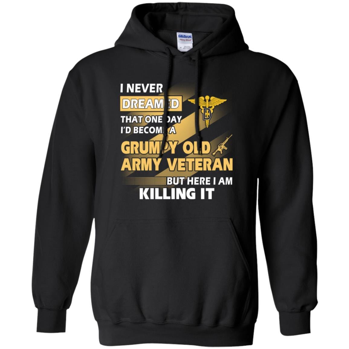 US Army T-Shirt "Dental Corps Grumpy Old Veteran" On Front-TShirt-Army-Veterans Nation