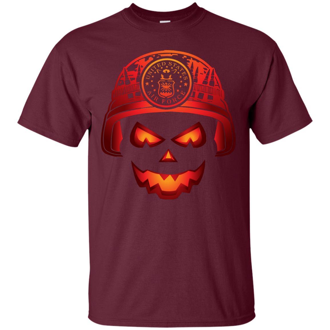US Air Force Skull Halloween Men T Shirt On Front-TShirt-USAF-Veterans Nation