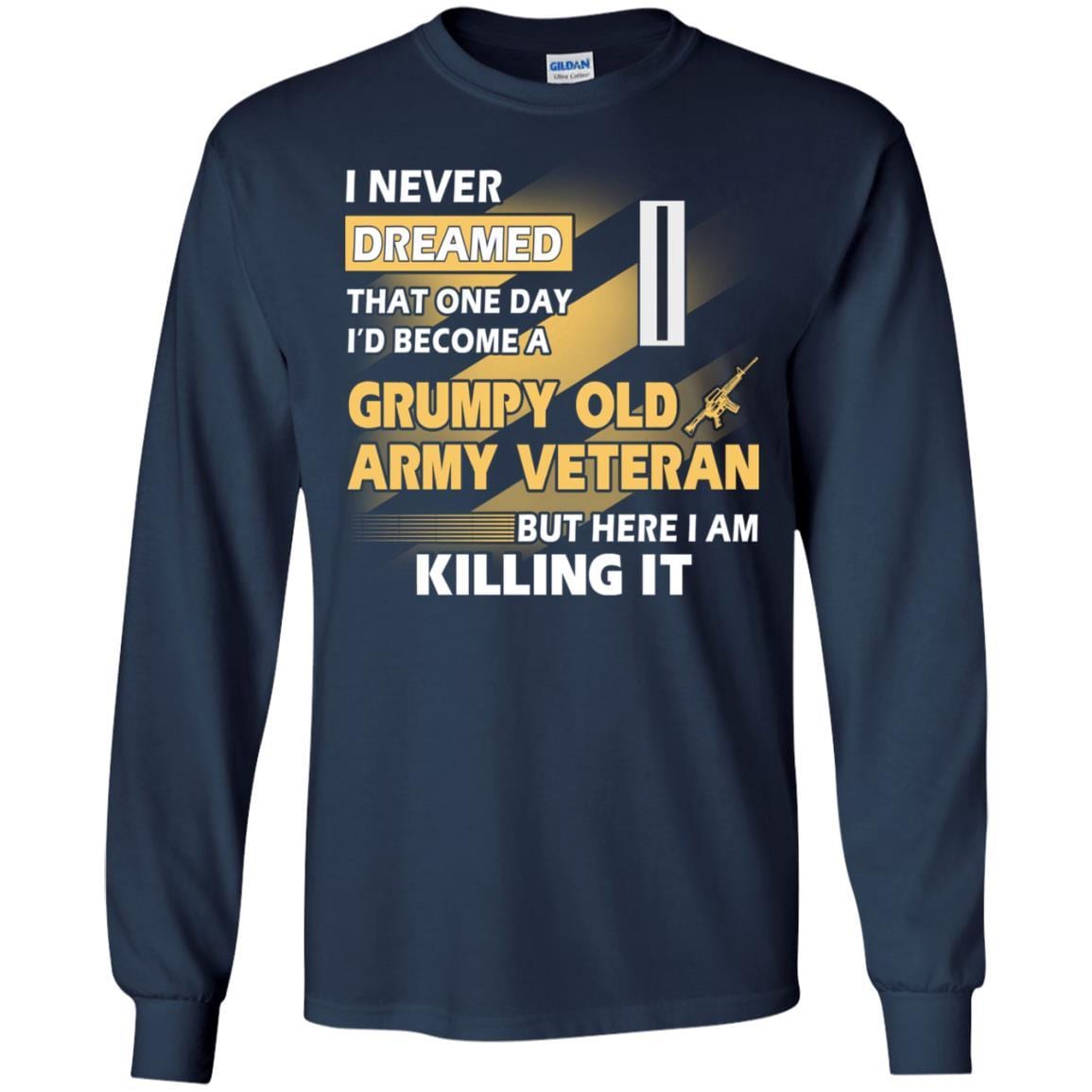 US Army T-Shirt "Grumpy Old Veteran" W-5 Chief Warrant Officer 5(CW5) On Front-TShirt-Army-Veterans Nation