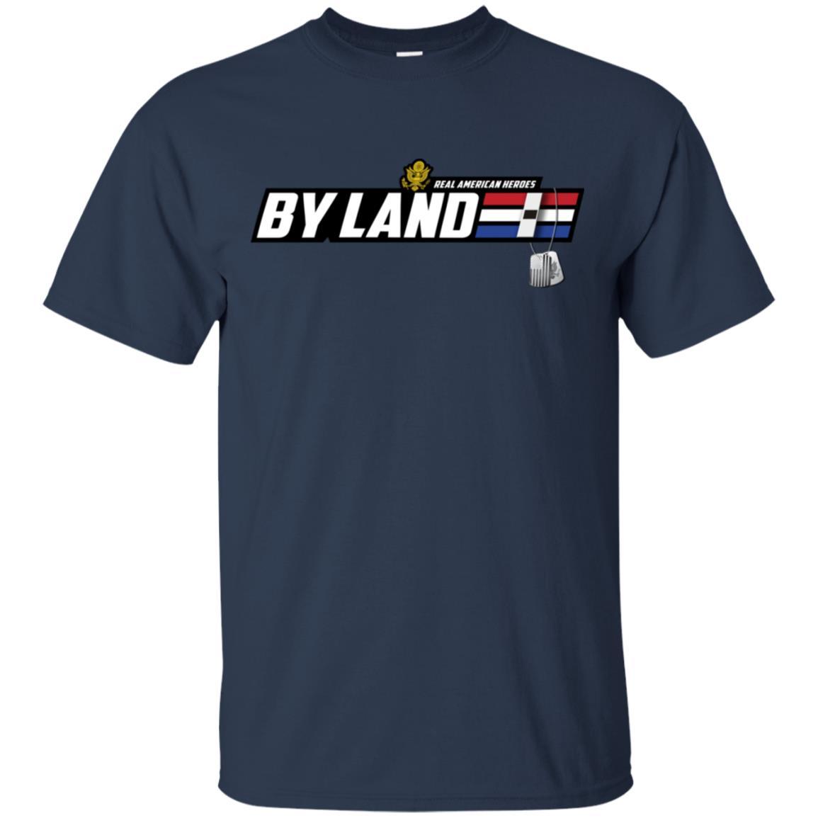US Army T-Shirt "Real American Heroes By Land" W-1 Warrant Officer 1(WO1) On Front-TShirt-Army-Veterans Nation