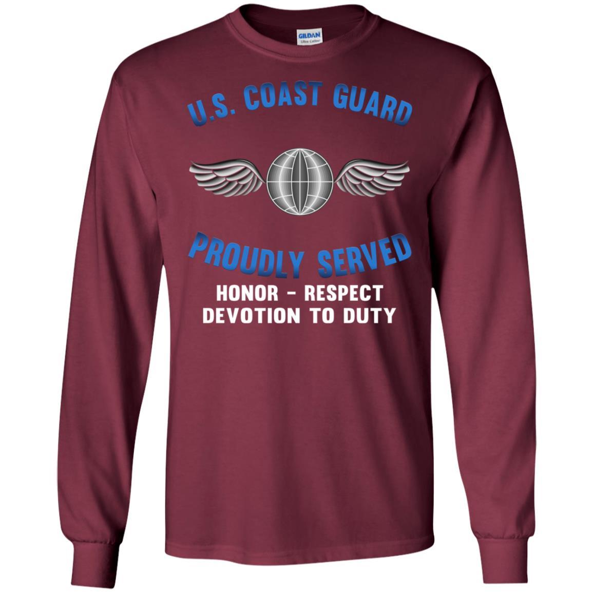 US Coast Guard Aviation Electricians Mate AE Logo Proudly Served T-Shirt For Men On Front-TShirt-USCG-Veterans Nation