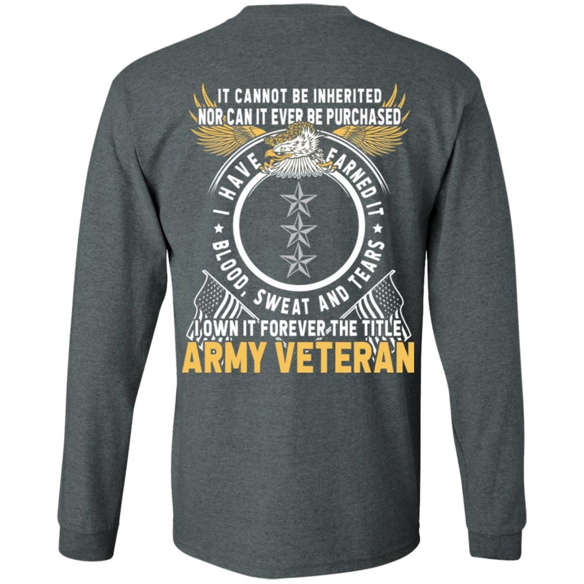 US Army O-9 Lieutenant General O9 LTG General Officer Ranks T-Shirt For Men On Back-TShirt-Army-Veterans Nation