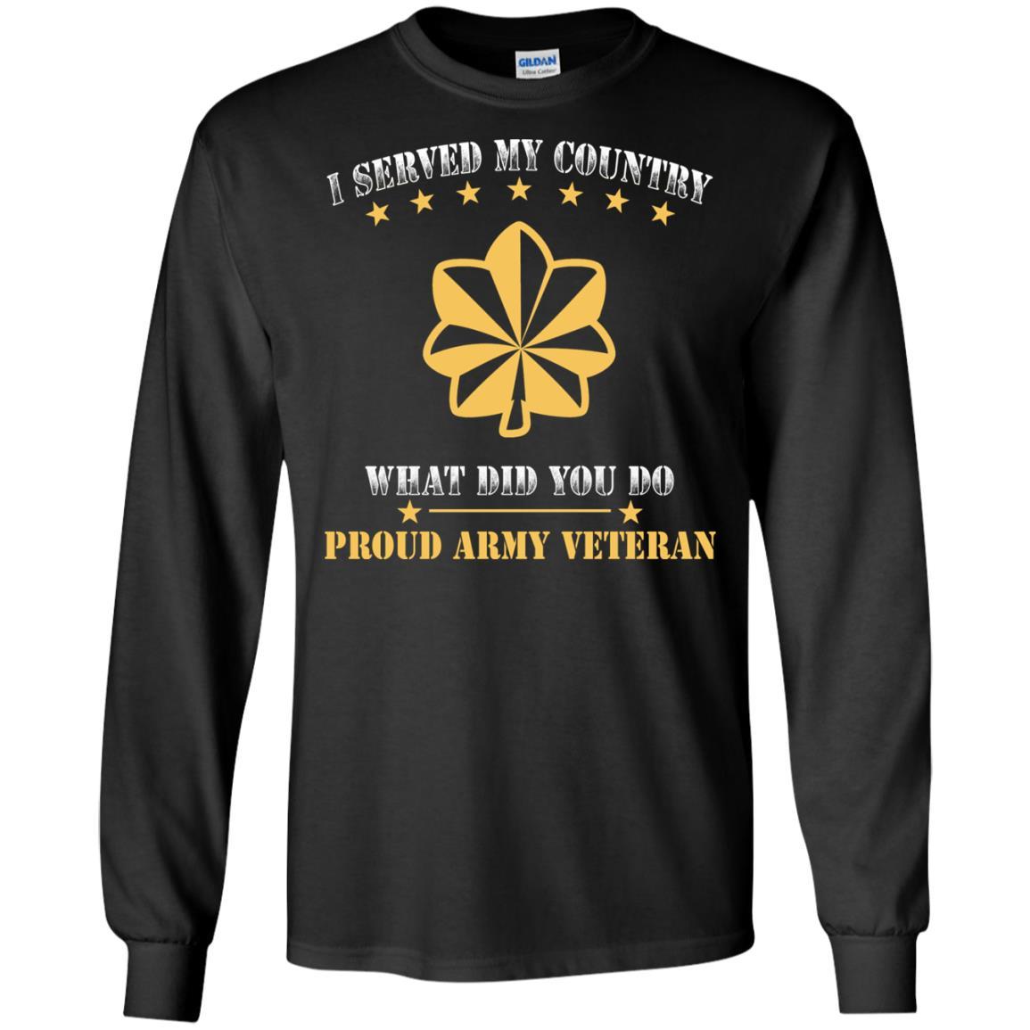 US Army O-4 Major O4 MAJ Field Officer Ranks Men Front T Shirt - Proud US Army Veteran-TShirt-Army-Veterans Nation