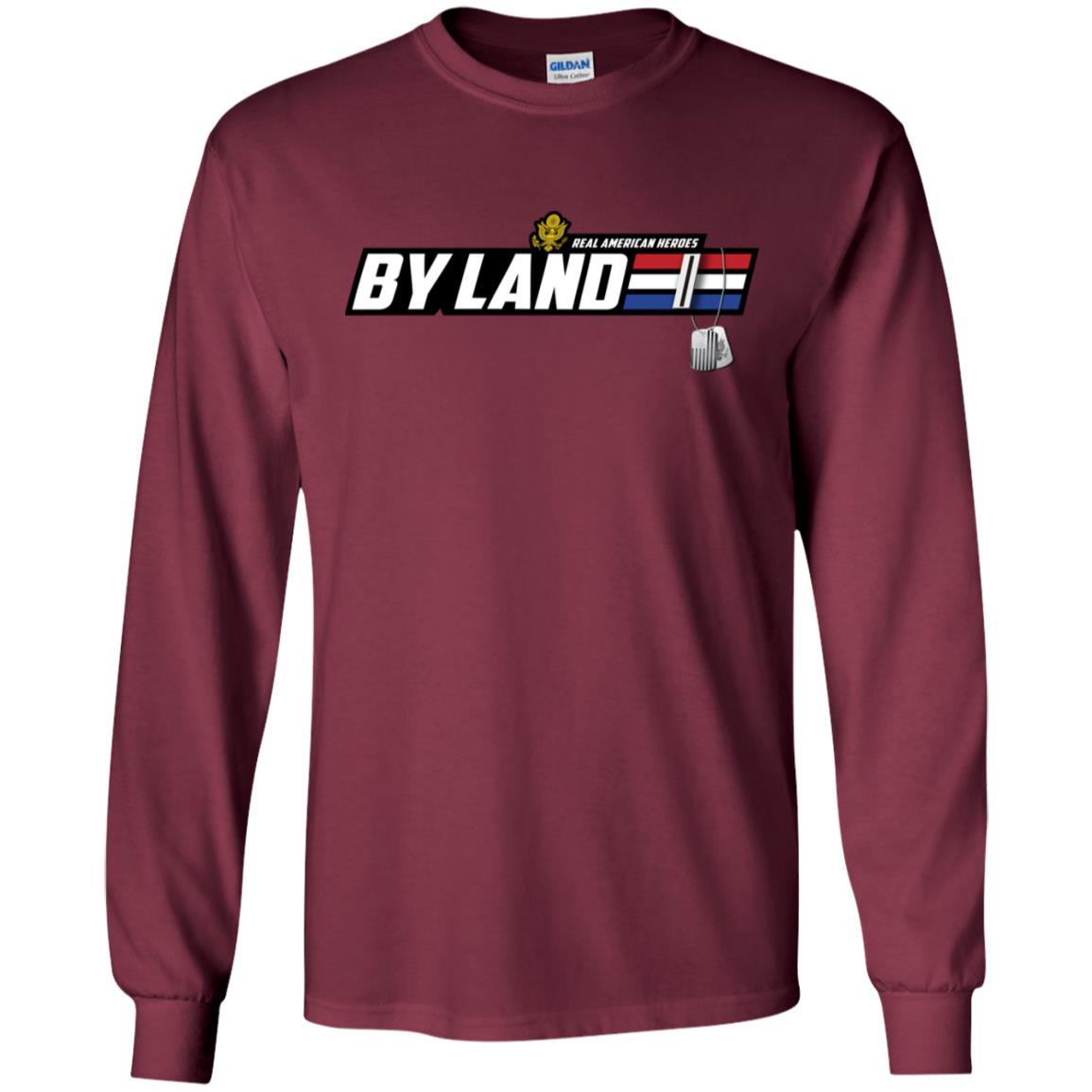 US Army T-Shirt "Real American Heroes By Land" W-5 Chief Warrant Officer 5(CW5) On Front-TShirt-Army-Veterans Nation