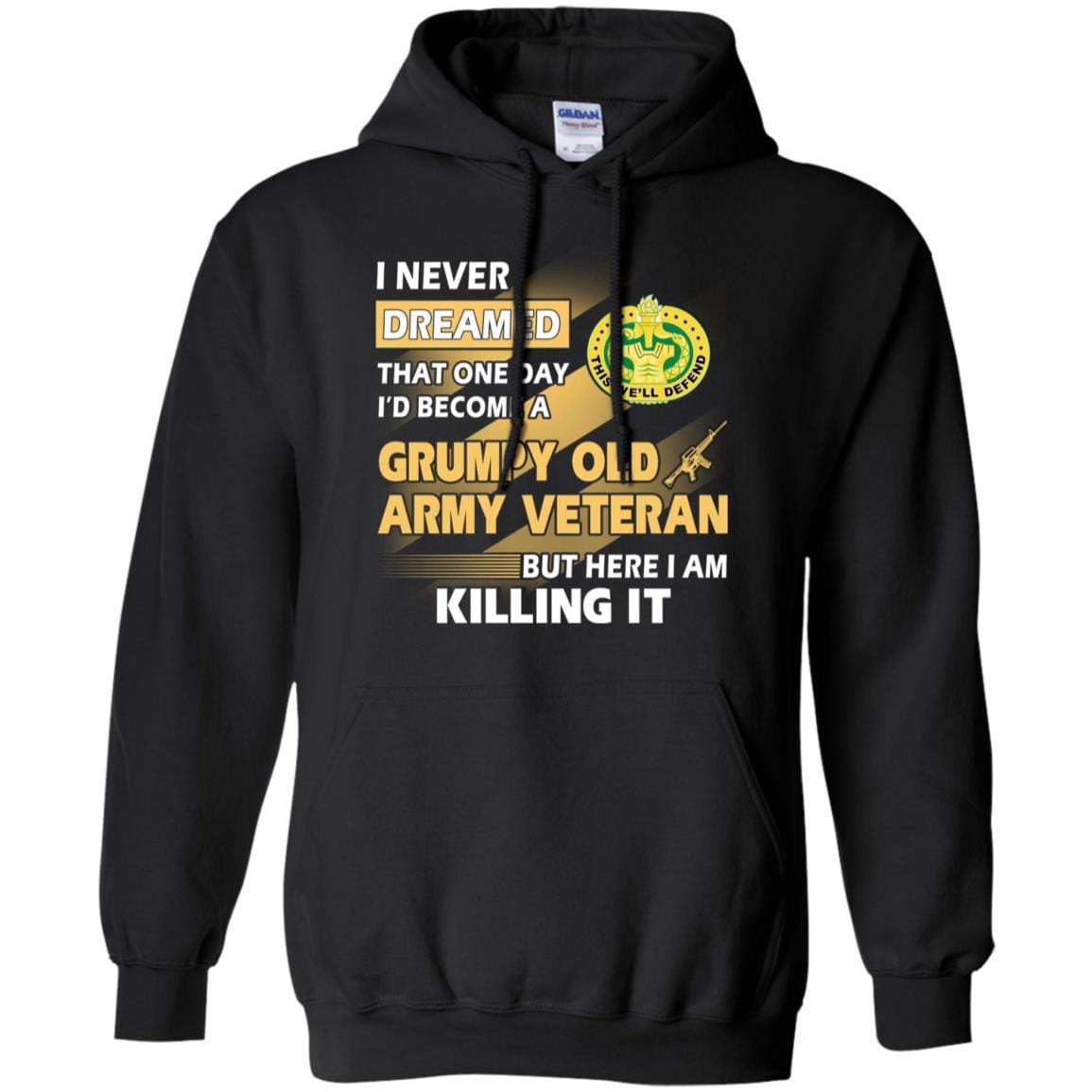 US Army T-Shirt "Drill Sergeant Grumpy Old Veteran" On Front-TShirt-Army-Veterans Nation