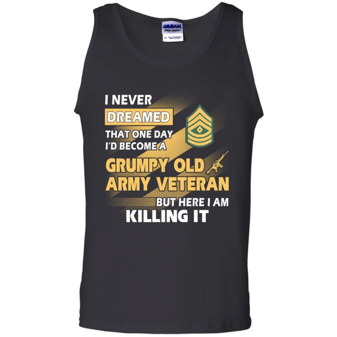 US Army T-Shirt "Grumpy Old Veteran" E-8 First Sergeant(1SG) On Front-TShirt-Army-Veterans Nation