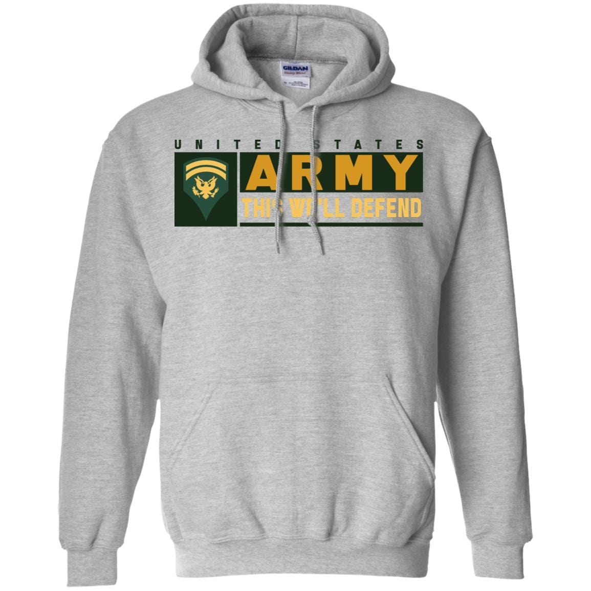 US Army E-6 SPC This We Will Defend T-Shirt On Front For Men-TShirt-Army-Veterans Nation