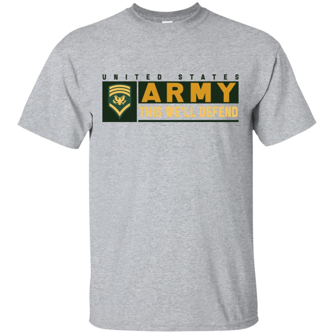 US Army E-8 SPC This We Will Defend T-Shirt On Front For Men-TShirt-Army-Veterans Nation
