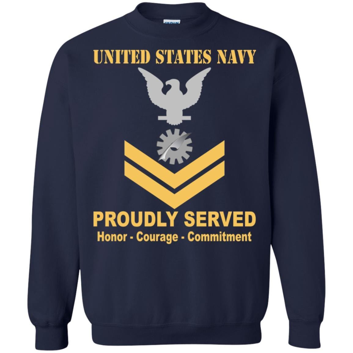 Navy Data Processing Technician Navy DP E-5 Rating Badges Proudly Served T-Shirt For Men On Front-TShirt-Navy-Veterans Nation