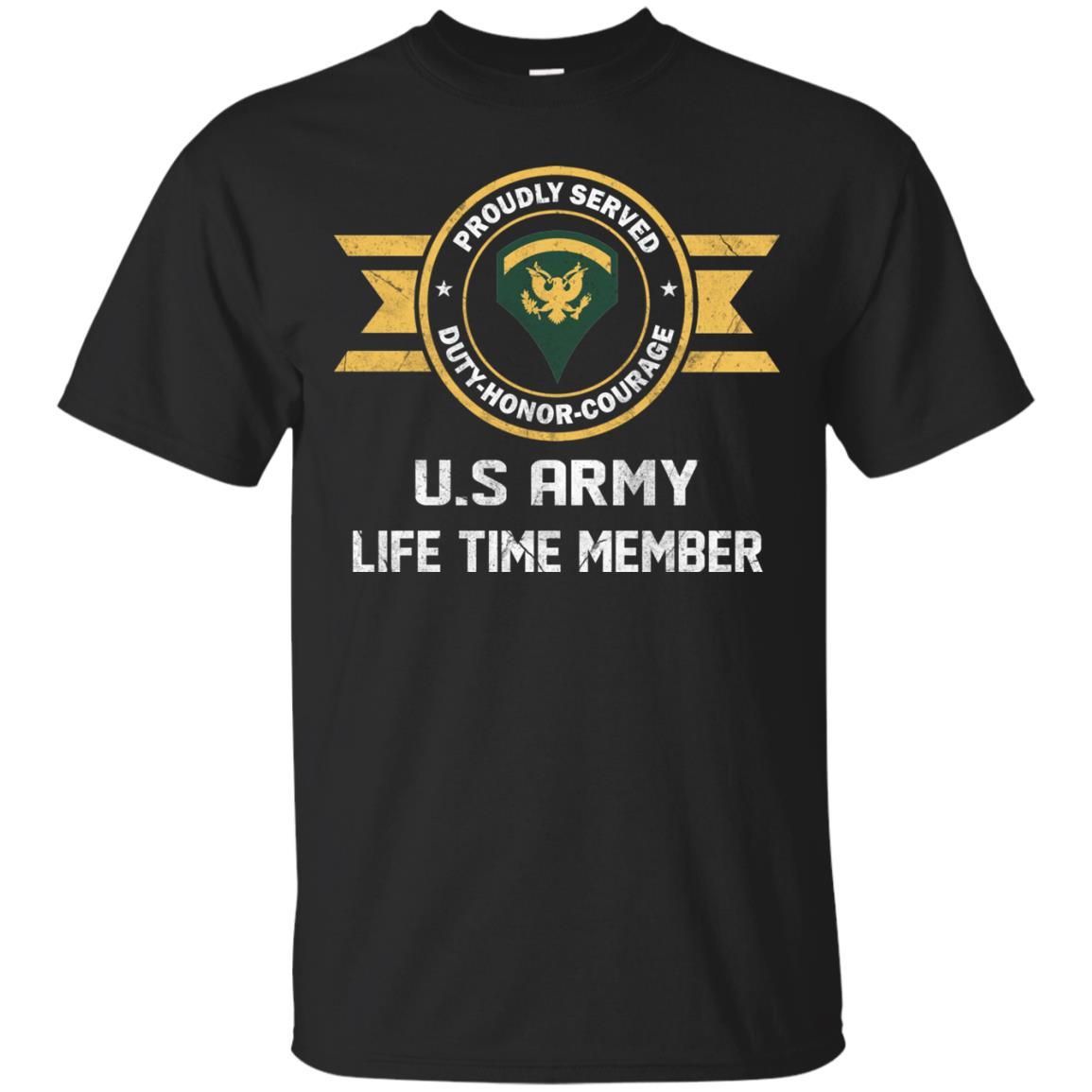 Life Time Member - US Army E-5 SPC E5 Specialist Ranks Men T Shirt On Front-TShirt-Army-Veterans Nation