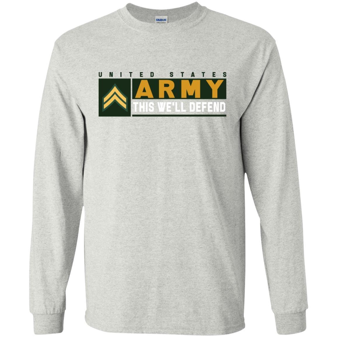 US Army E-4 Corporal This We Will Defend Long Sleeve - Pullover Hoodie-TShirt-Army-Veterans Nation