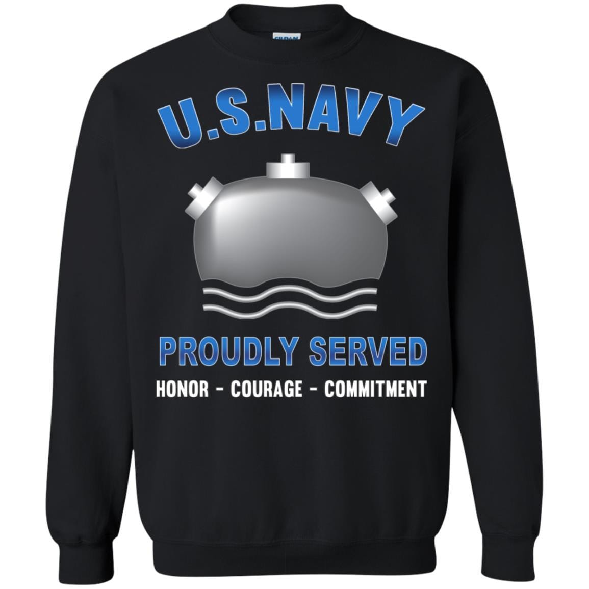 Navy Mineman Navy MN - Proudly Served T-Shirt For Men On Front-TShirt-Navy-Veterans Nation