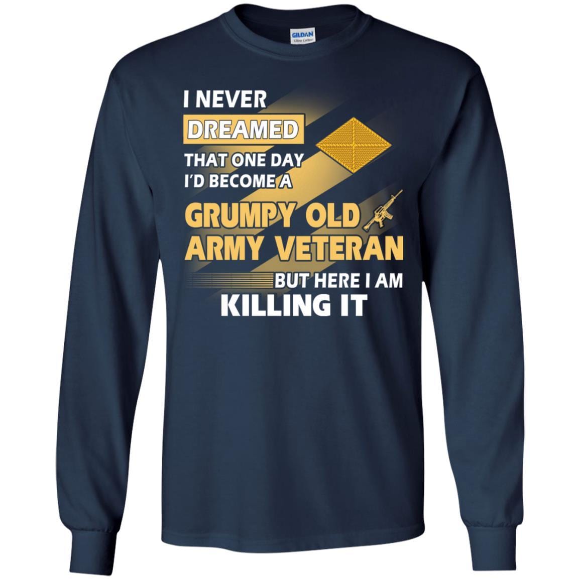 US Army T-Shirt "Finance Corps Grumpy Old Veteran" On Front-TShirt-Army-Veterans Nation