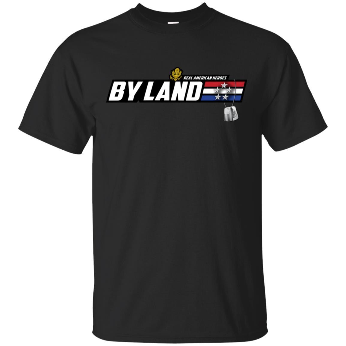US Army T-Shirt "Real American Heroes By Land" O-10 General of the Army(GA) On Front-TShirt-Army-Veterans Nation