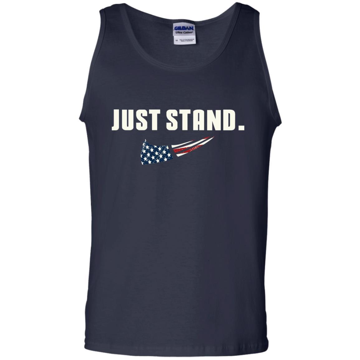 Military T-Shirt "Just Stand For The Flag Men On" Front-TShirt-General-Veterans Nation