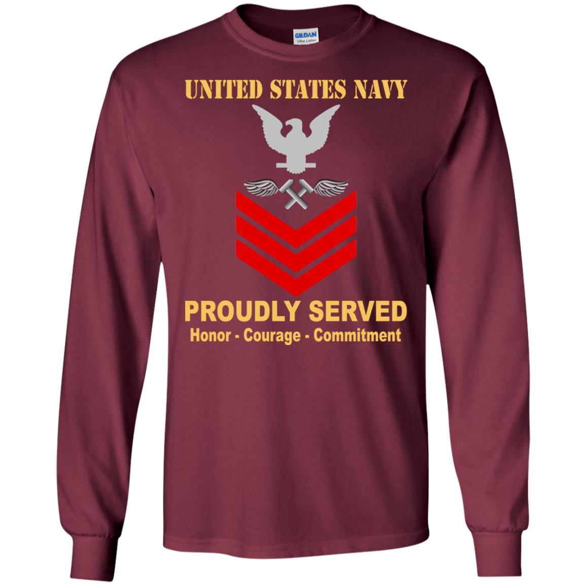 Navy Aviation Structural Mechanic Navy AM E-6 Rating Badges Proudly Served T-Shirt For Men On Front-TShirt-Navy-Veterans Nation